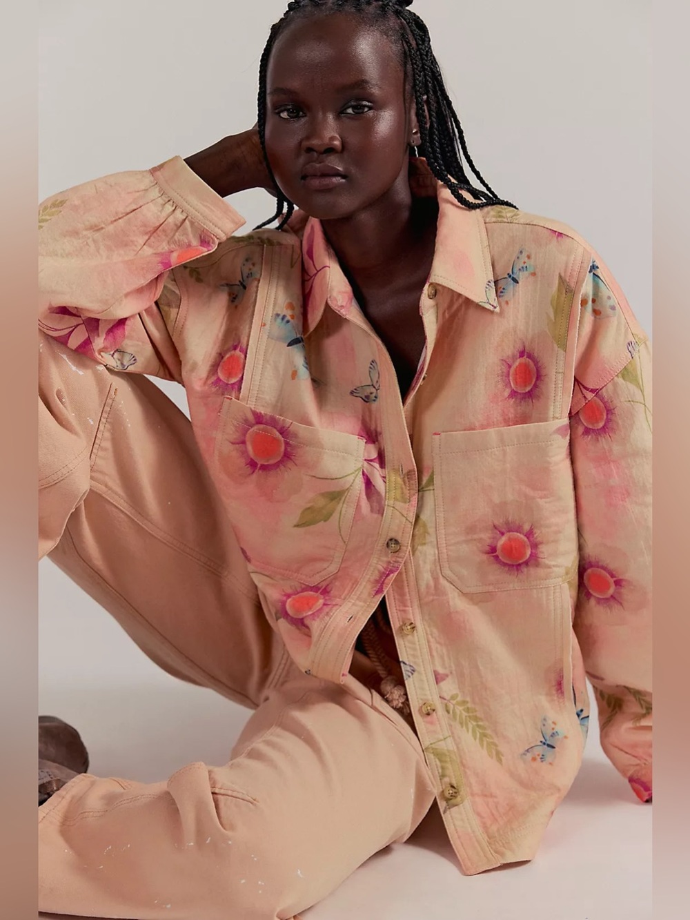 We The Free Petina Garden Printed Button Down, size S